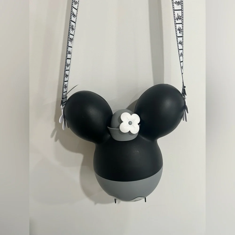 DISNEYLAND STEAMBOAT WILLIE MINNIE MOUSE AP POPCORN BUCKET with strap - Picture 5 of 7